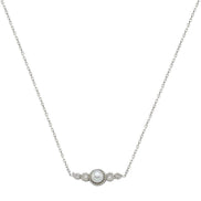 Crispy Natural Pearl 0,11 Karat Diamond Necklace