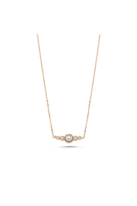 Crispy Natural Pearl 0,11 Karat Diamond Necklace