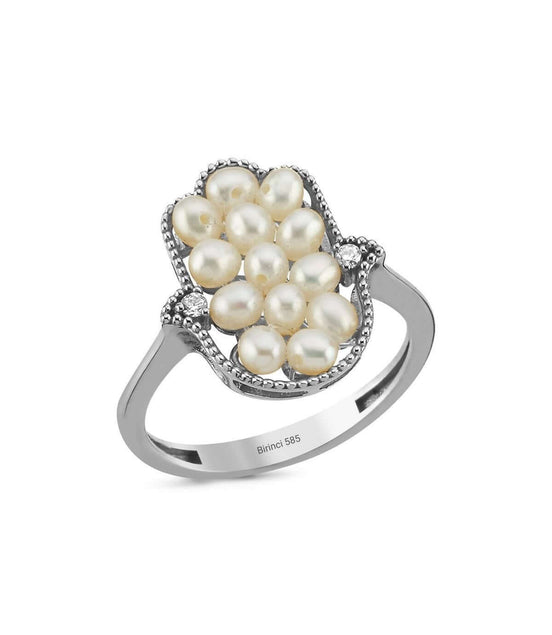 Fatma Elli Doğal 0,08 Karat İnci Pırlanta Yüzük | | Birinci1926