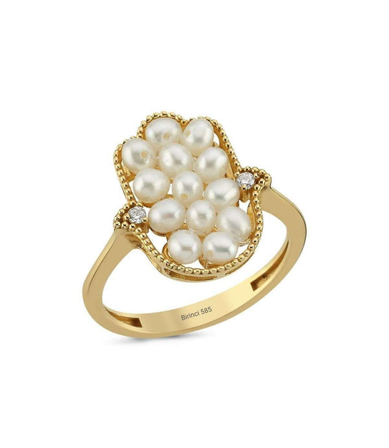 Fatma Elli Doğal 0,08 Karat İnci Pırlanta Yüzük | | Birinci1926