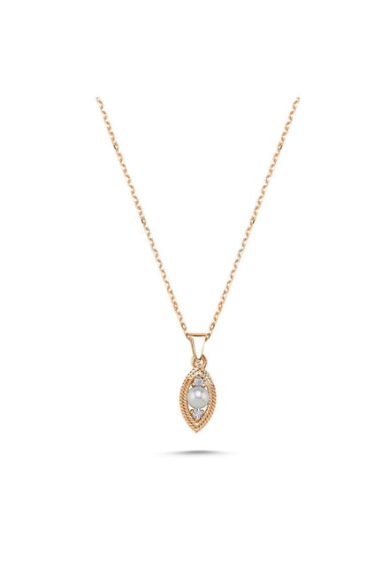 Eye Natural Pearl 0,15 Karat Diamond Necklace