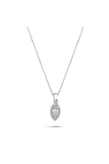 Eye Natural Pearl 0,15 Karat Diamond Necklace