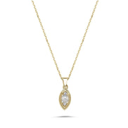 Eye Natural Pearl 0,15 Karat Diamond Necklace