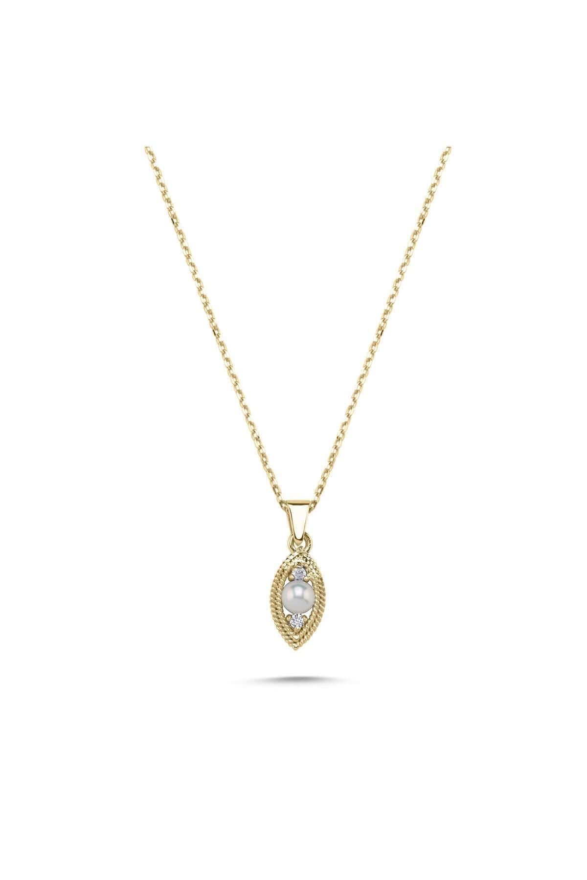 Eye Natural Pearl 0,15 Karat Diamond Necklace