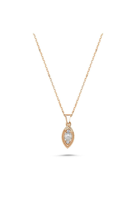 Eye Natural Pearl 0,15 Karat Diamond Necklace