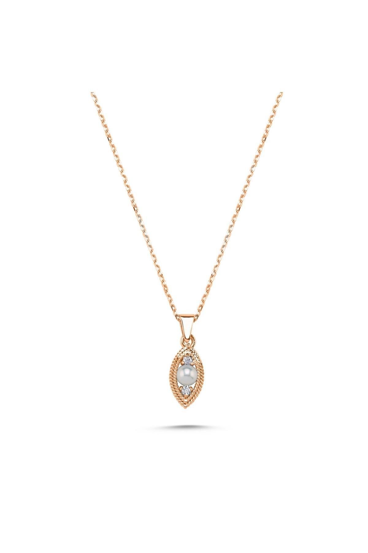 Eye Natural Pearl 0,15 Karat Diamond Necklace