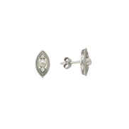 Eye Design 0,30 Karat Natural Pearl Diamond Earring