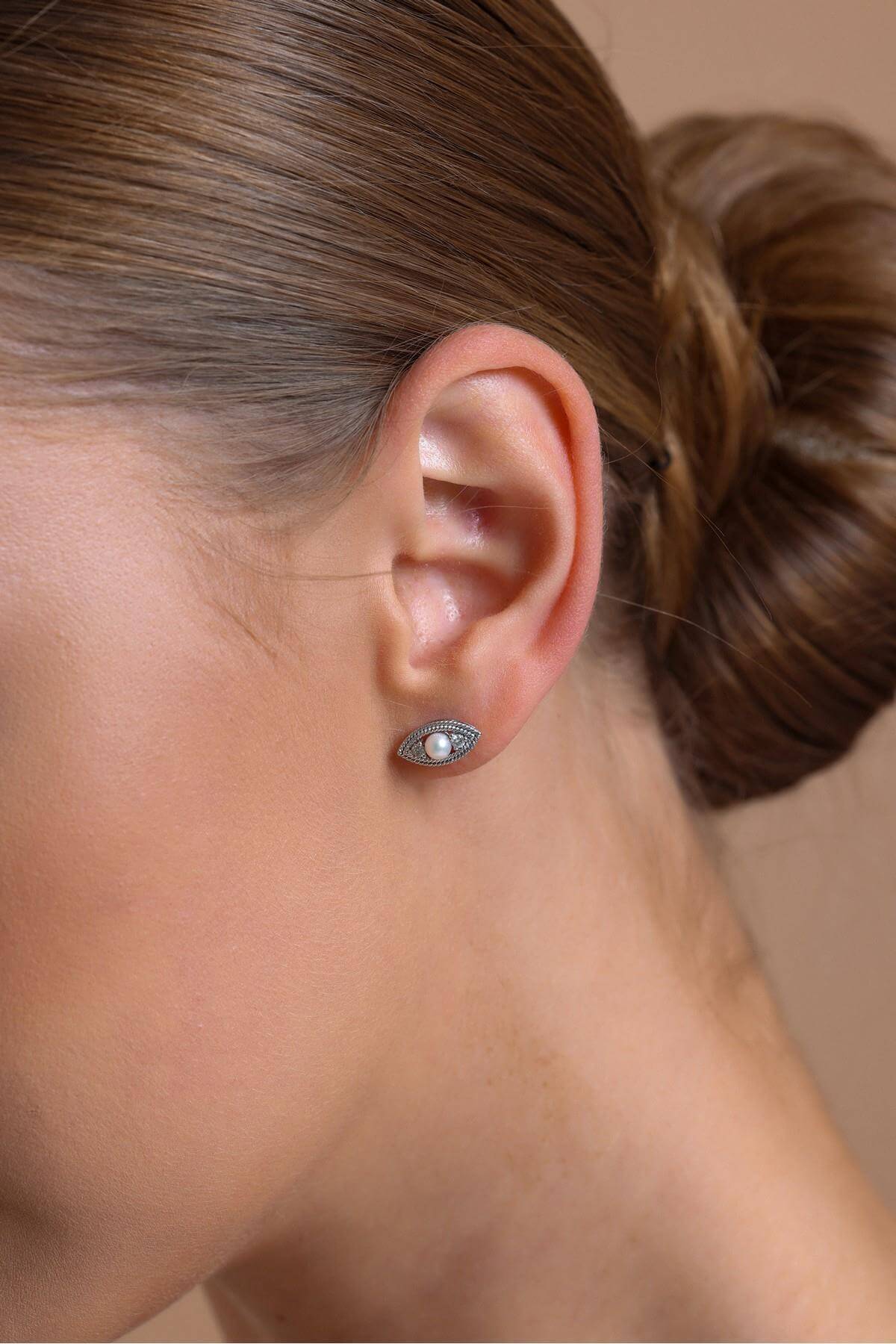 Eye Tek Natural Pearl 0,60 Karat Diamond Earring Necklace Ring Triple Set