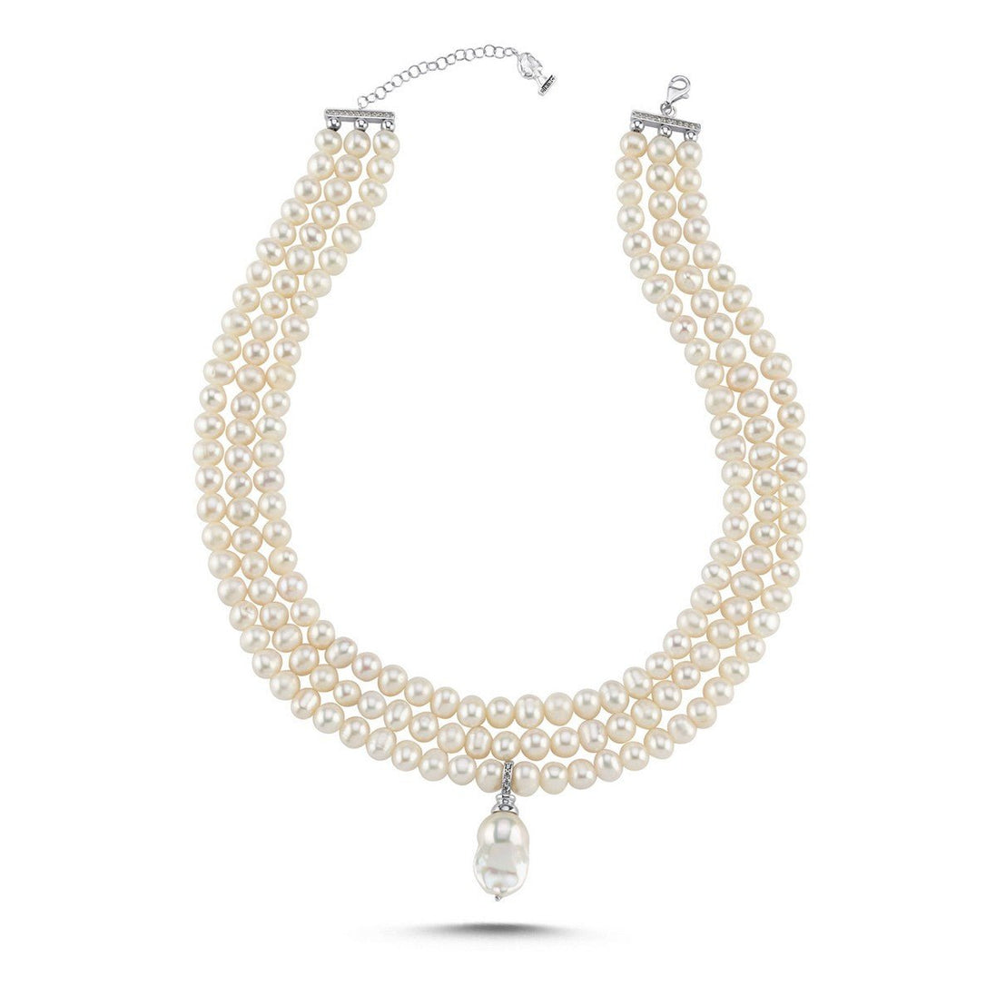 3 Sıra Barok Uçlu Doğal İnci Kolye | | Birinci1926