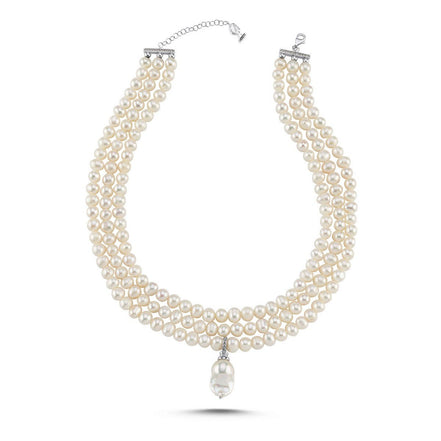 3 Sıra Barok Uçlu Doğal İnci Kolye | | Birinci1926