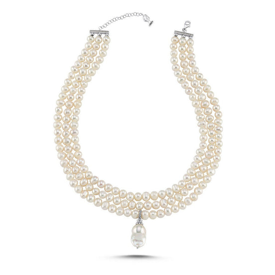 3 Sıra Barok Uçlu Doğal İnci Kolye | | Birinci1926