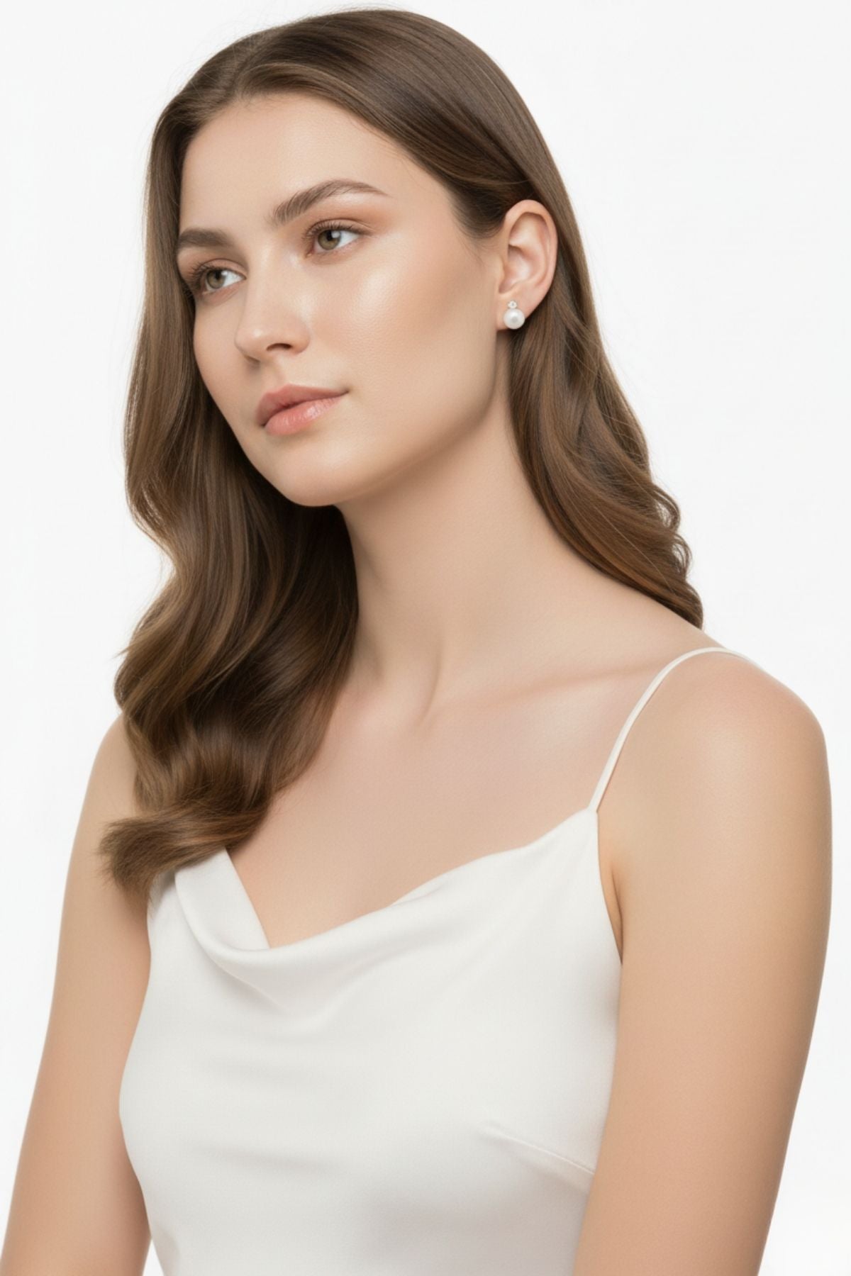 Pearl Earrings with Diamonds