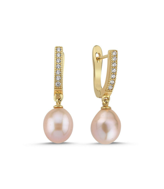 Pembe Damla Doğal İnci Küpe | | Birinci1926