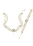 Lale Motif Four Lined Up Natural Pearl Necklace Bracelet Double Set