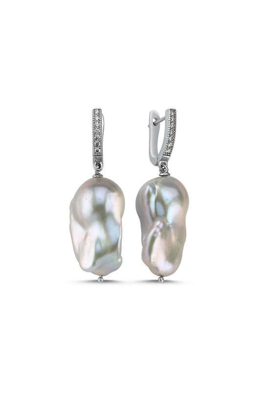 Gri Barok Doğal İnci Küpe | İnci Küpe | Birinci1926