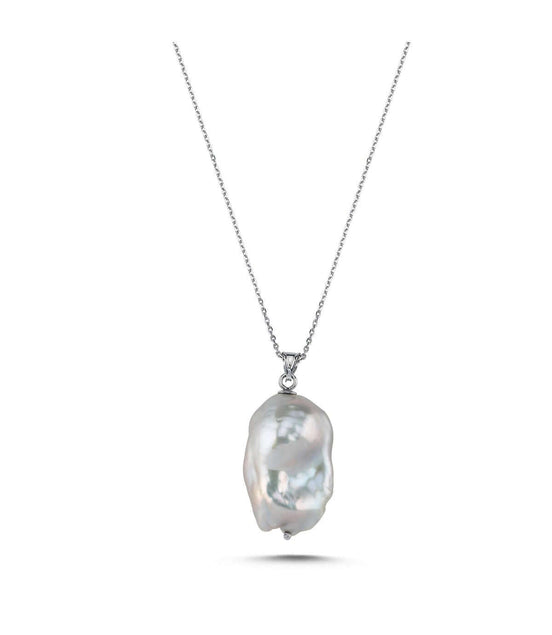 Gray Baroque Natural Pearl Necklace