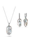 Gray Baroque Natural Pearl Necklace Earring Double Set