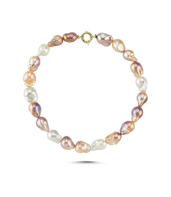 Multicolor Natural Baroque Pearl Necklace