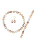 Multicolor Natural Baroque Pearl Necklace Bracelet Earring Triple Set