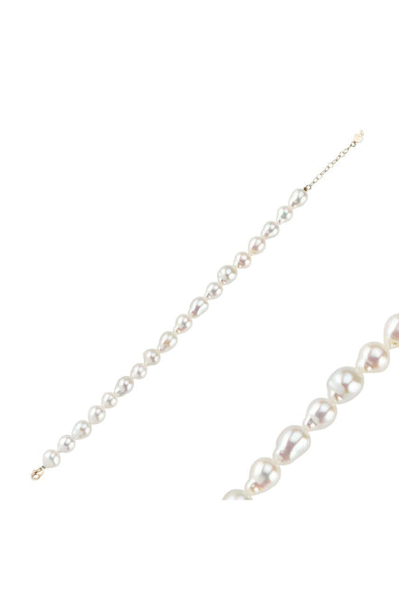 Lined Up Drop Natural Pearl Bracelet