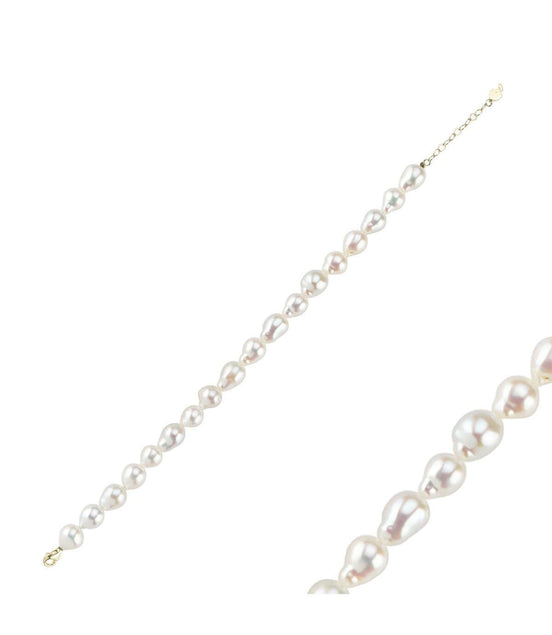 Lined Up Drop Natural Pearl Bracelet