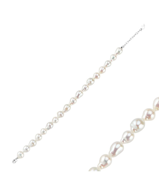 Lined Up Drop Natural Pearl Bracelet