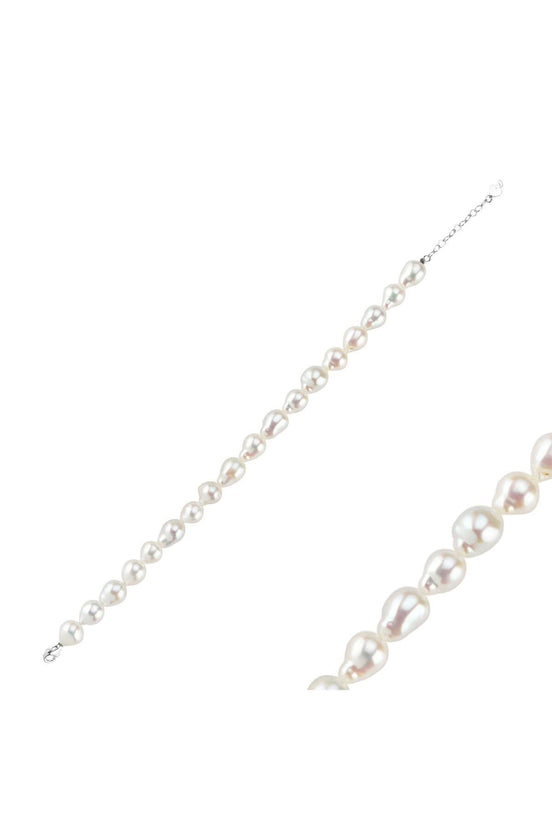 Lined Up Drop Natural Pearl Bracelet