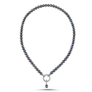 Hoop Clasp Black Natural Pearl Necklace